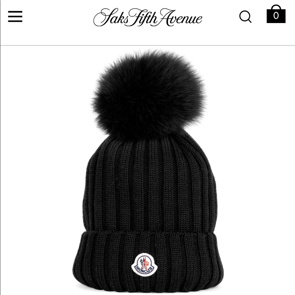 Moncler Fur Pompom Knit Beanie